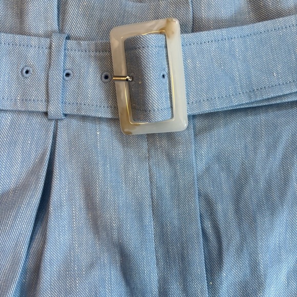 🔹 Veronica Beard Blue Pleated Linen Shorts - size 4​ - Picture 2 of 8
